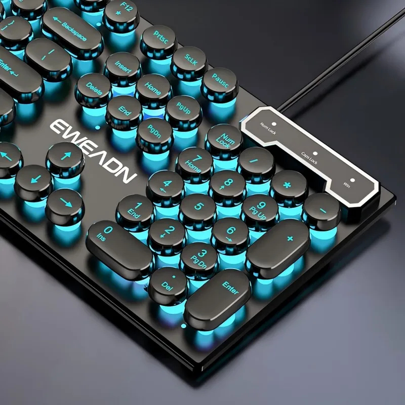 Laptop External Accessories - Set Keyboard dan Mouse Retro Punk