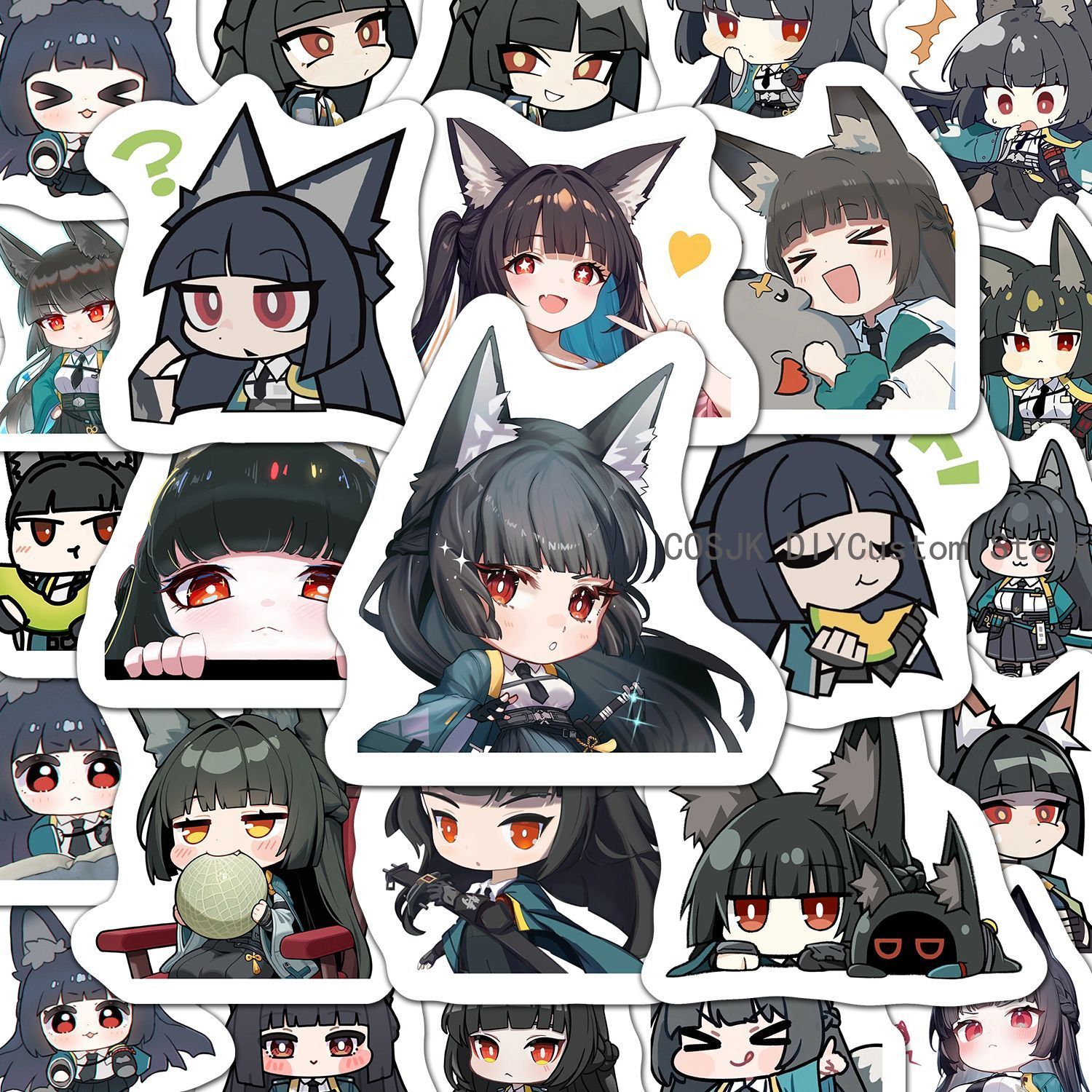 Laptop Accessories Stickers - 60 Buah Stiker Anime Versi Q
