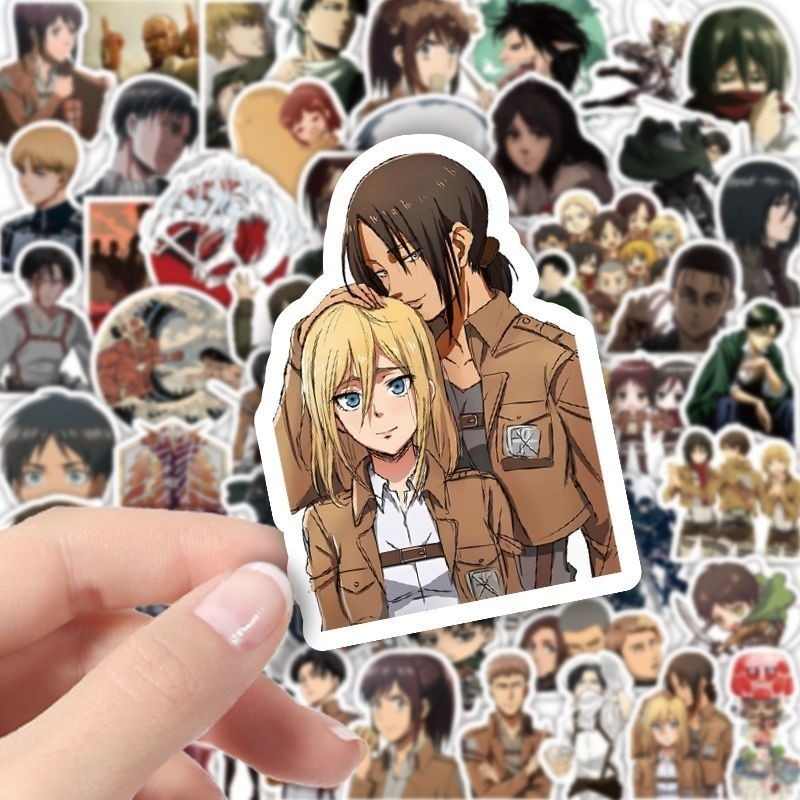 60 Buah Stiker Anime Attack On - Laptop Accessories Stickers ulasan dan harga