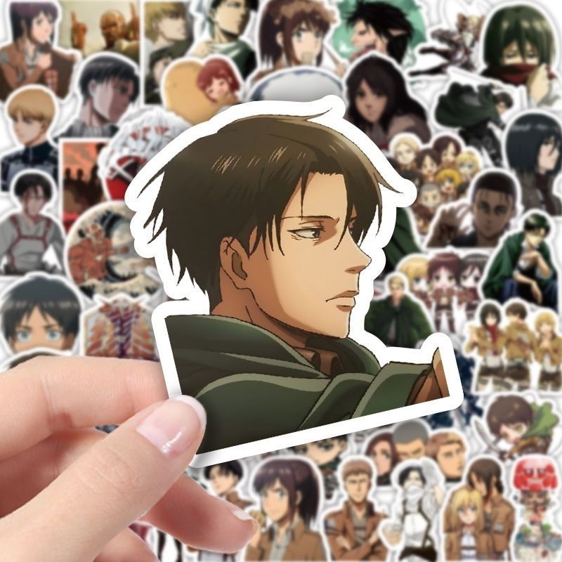 60 Buah Stiker Anime Attack On - Laptop Accessories Stickers ulasan dan harga