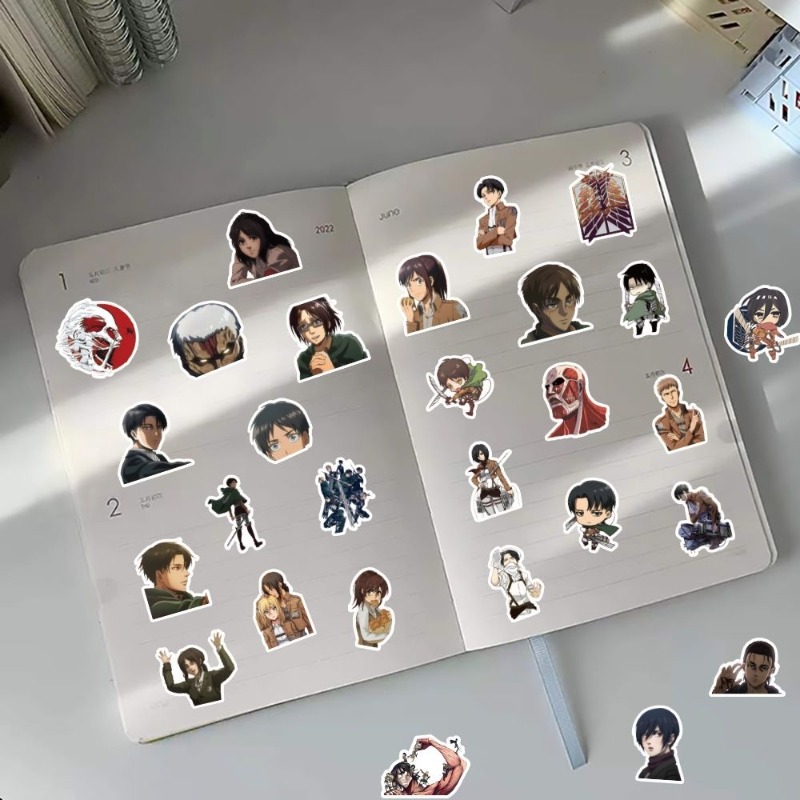 60 Buah Stiker Anime Attack On - Laptop Accessories Stickers ulasan dan harga