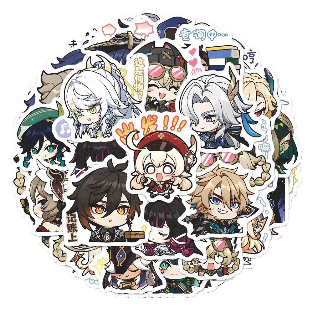 64 Buah Stiker Anime Genshin I - Laptop Accessories Stickers ulasan dan harga